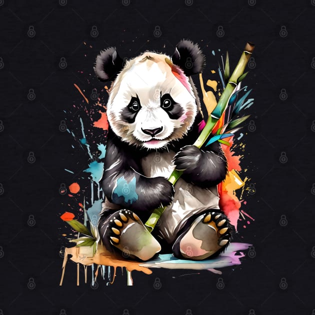 Artistic Panda Portrait V4 by Peter Awax